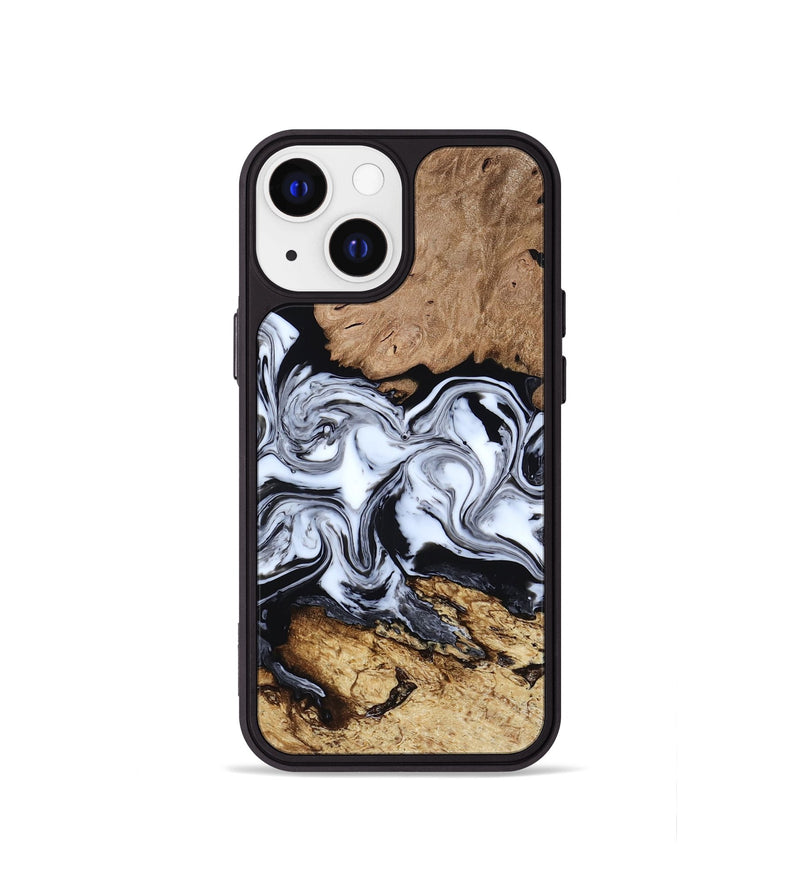 iPhone 13 mini Wood Phone Case - Aditya (Black & White, 818478)