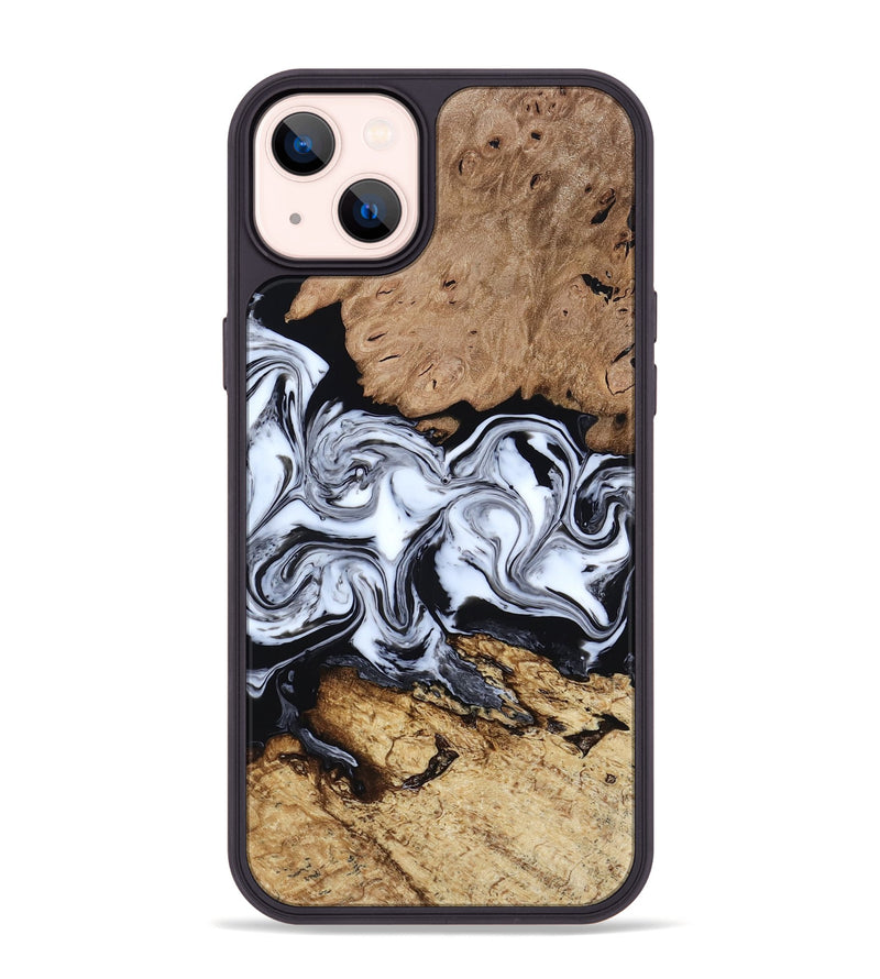 iPhone 14 Plus Wood Phone Case - Aditya (Black & White, 818478)