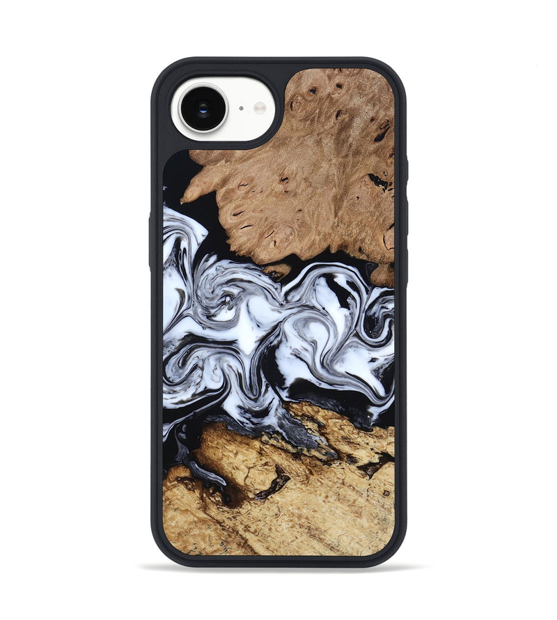 iPhone 16e Wood Phone Case - Aditya (Black & White, 818478)