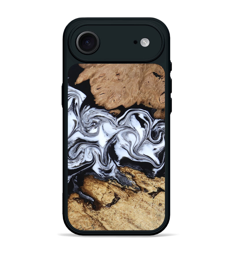 iPhone 17 Air Wood Phone Case - Aditya (Black & White, 818478)