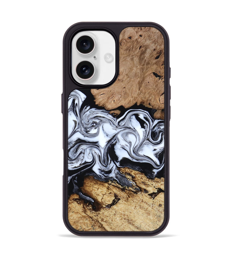 iPhone 17 Wood Phone Case - Aditya (Black & White, 818478)