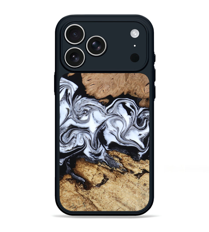iPhone 17 Pro Max Wood Phone Case - Aditya (Black & White, 818478)