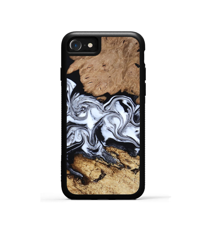 iPhone SE Wood Phone Case - Aditya (Black & White, 818478)