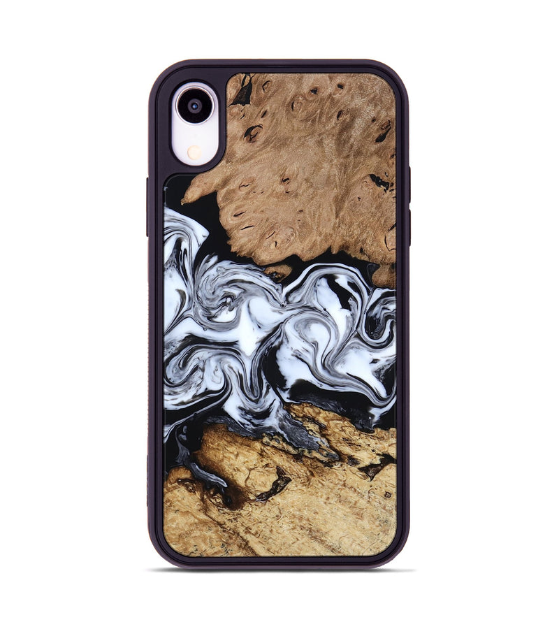 iPhone Xr Wood Phone Case - Aditya (Black & White, 818478)