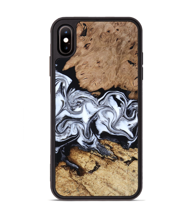 iPhone Xs Max Wood Phone Case - Aditya (Black & White, 818478)