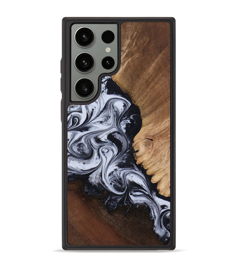 Galaxy S23 Ultra Wood Phone Case - Myrtis (Black & White, 818479)