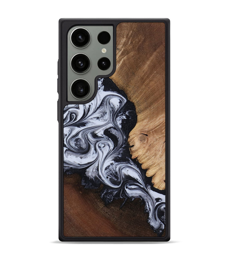 Galaxy S24 Ultra Wood Phone Case - Myrtis (Black & White, 818479)