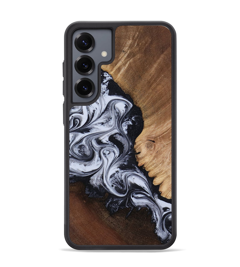 Galaxy S25 Plus Wood Phone Case - Myrtis (Black & White, 818479)