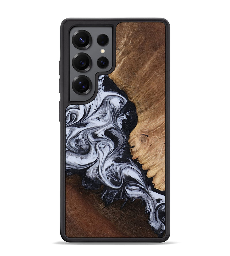 Galaxy S25 Ultra Wood Phone Case - Myrtis (Black & White, 818479)