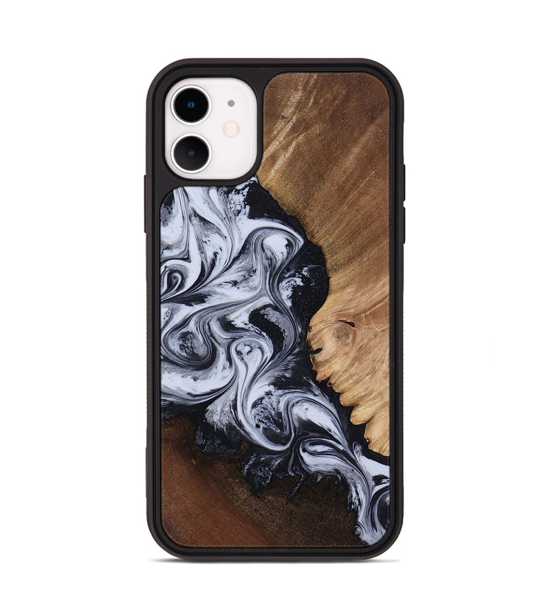 iPhone 11 Wood Phone Case - Myrtis (Black & White, 818479)