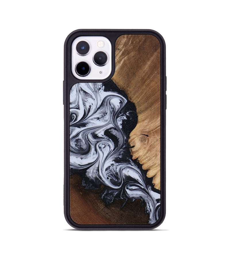 iPhone 11 Pro Wood Phone Case - Myrtis (Black & White, 818479)