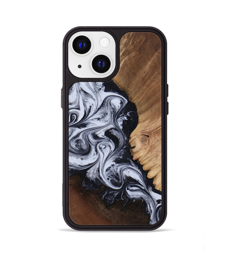 iPhone 13 Wood Phone Case - Myrtis (Black & White, 818479)