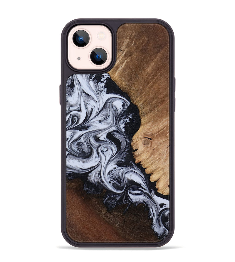 iPhone 14 Plus Wood Phone Case - Myrtis (Black & White, 818479)