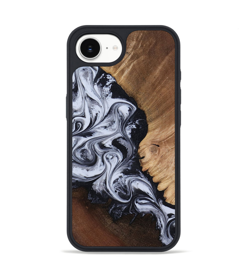 iPhone 16e Wood Phone Case - Myrtis (Black & White, 818479)