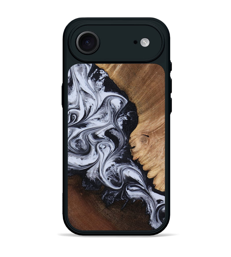 iPhone 17 Air Wood Phone Case - Myrtis (Black & White, 818479)