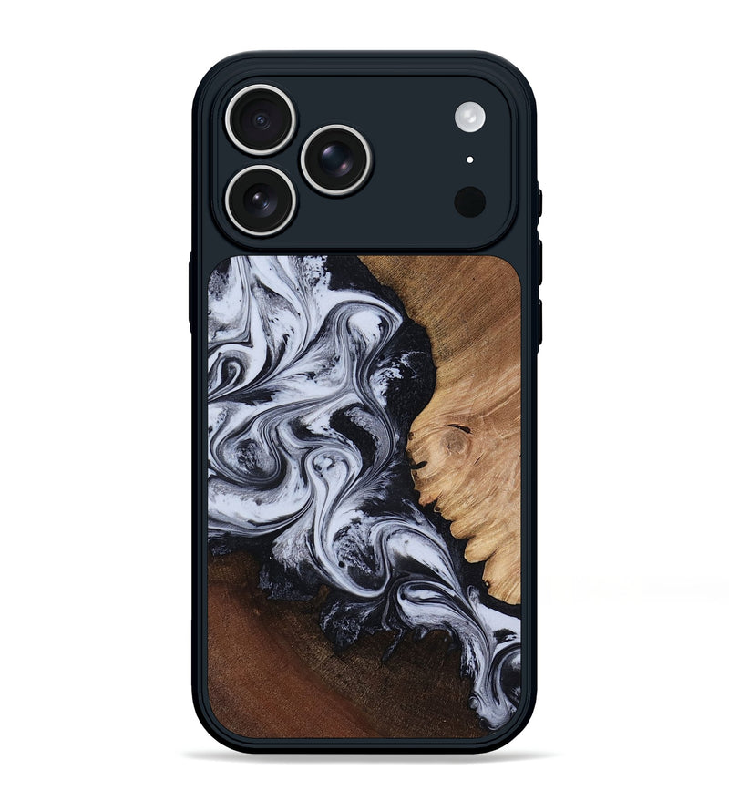 iPhone 17 Pro Max Wood Phone Case - Myrtis (Black & White, 818479)