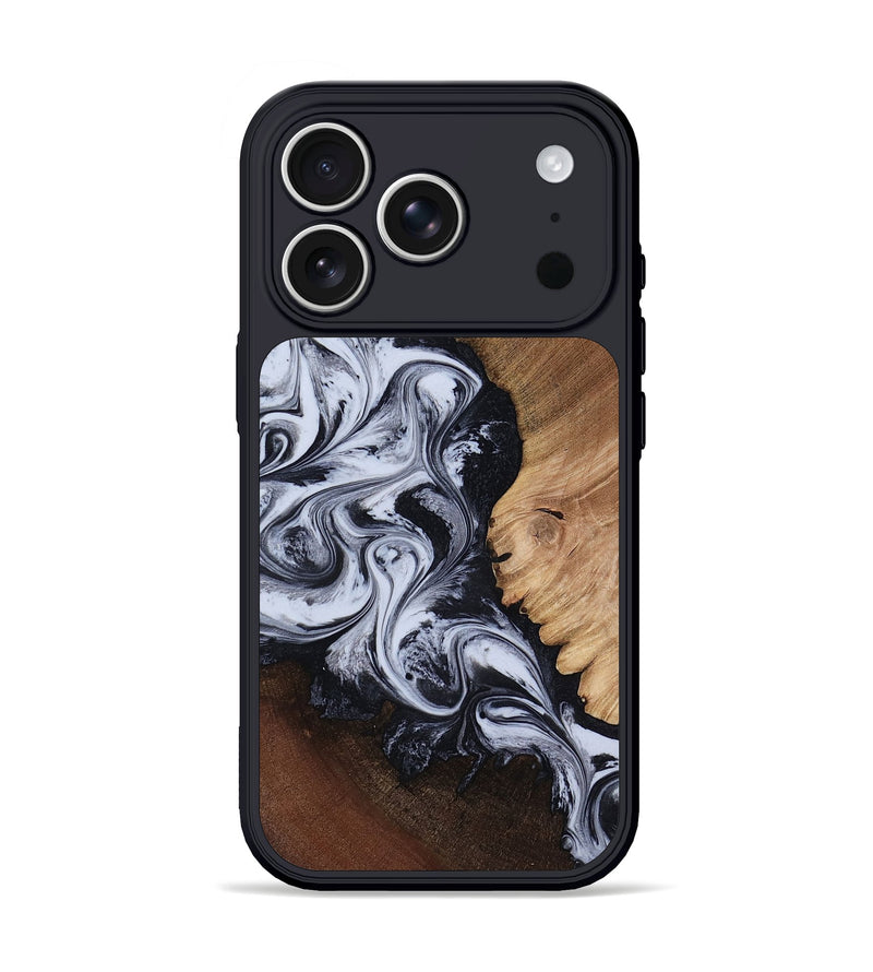 iPhone 17 Pro Wood Phone Case - Myrtis (Black & White, 818479)