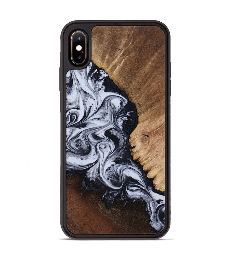 iPhone Xs Max Wood Phone Case - Myrtis (Black & White, 818479)