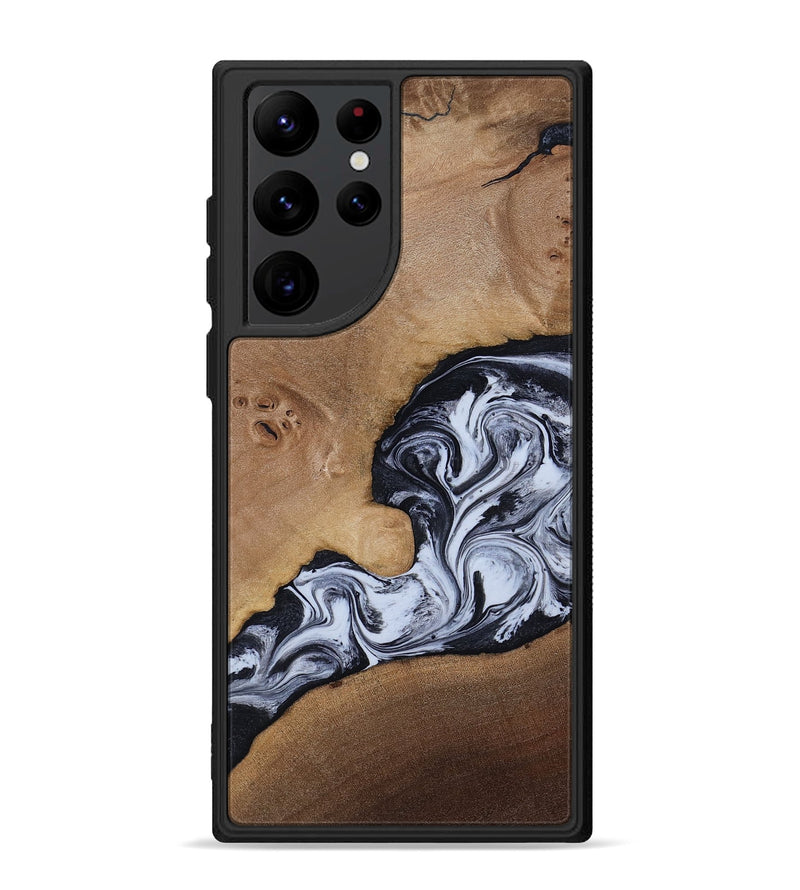 Galaxy S22 Ultra Wood Phone Case - Zana (Black & White, 818480)