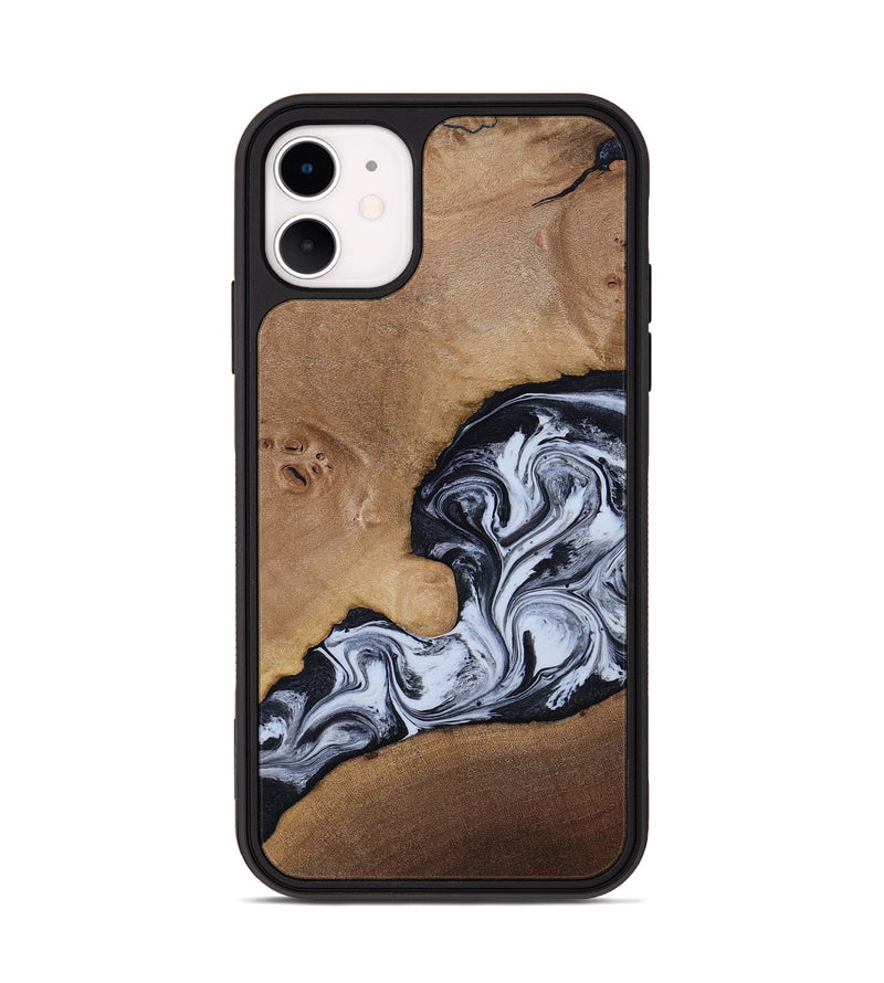 iPhone 11 Wood Phone Case - Zana (Black & White, 818480)