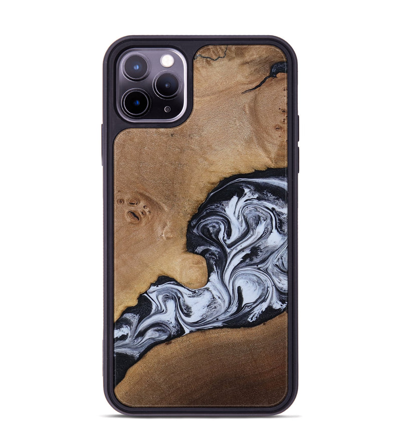 iPhone 11 Pro Max Wood Phone Case - Zana (Black & White, 818480)