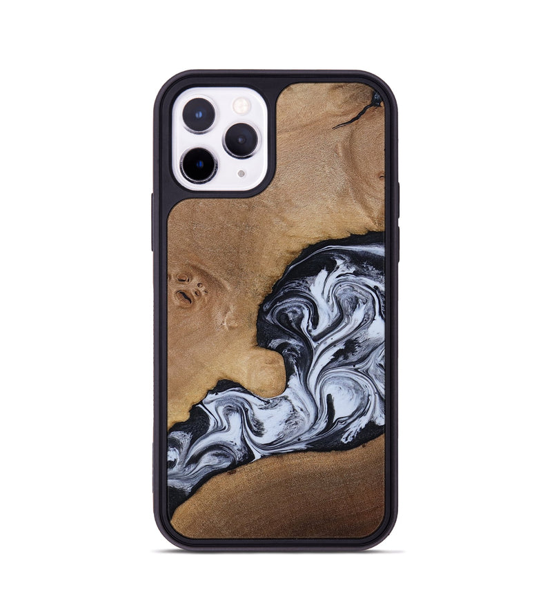 iPhone 11 Pro Wood Phone Case - Zana (Black & White, 818480)