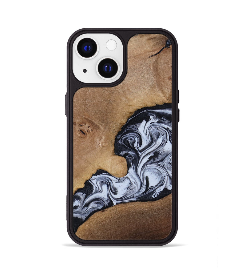 iPhone 13 Wood Phone Case - Zana (Black & White, 818480)