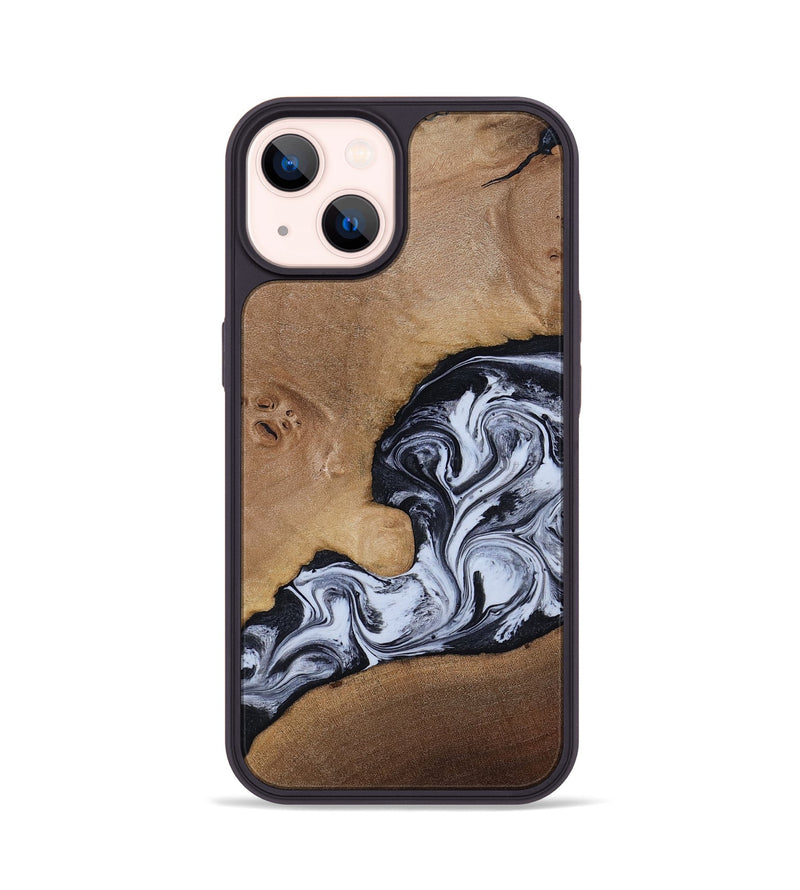 iPhone 14 Wood Phone Case - Zana (Black & White, 818480)