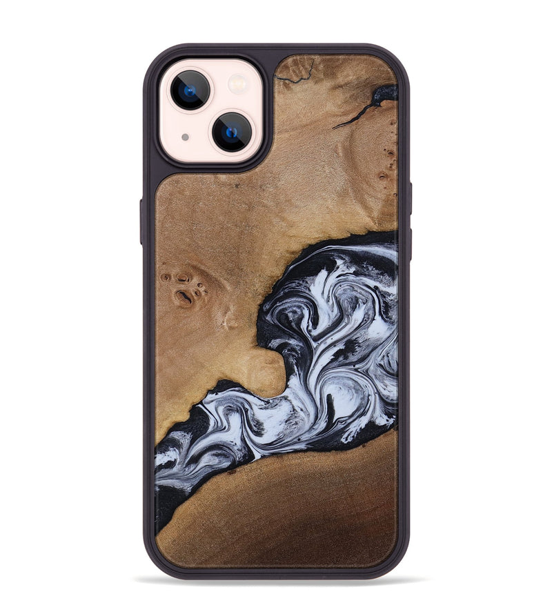 iPhone 14 Plus Wood Phone Case - Zana (Black & White, 818480)