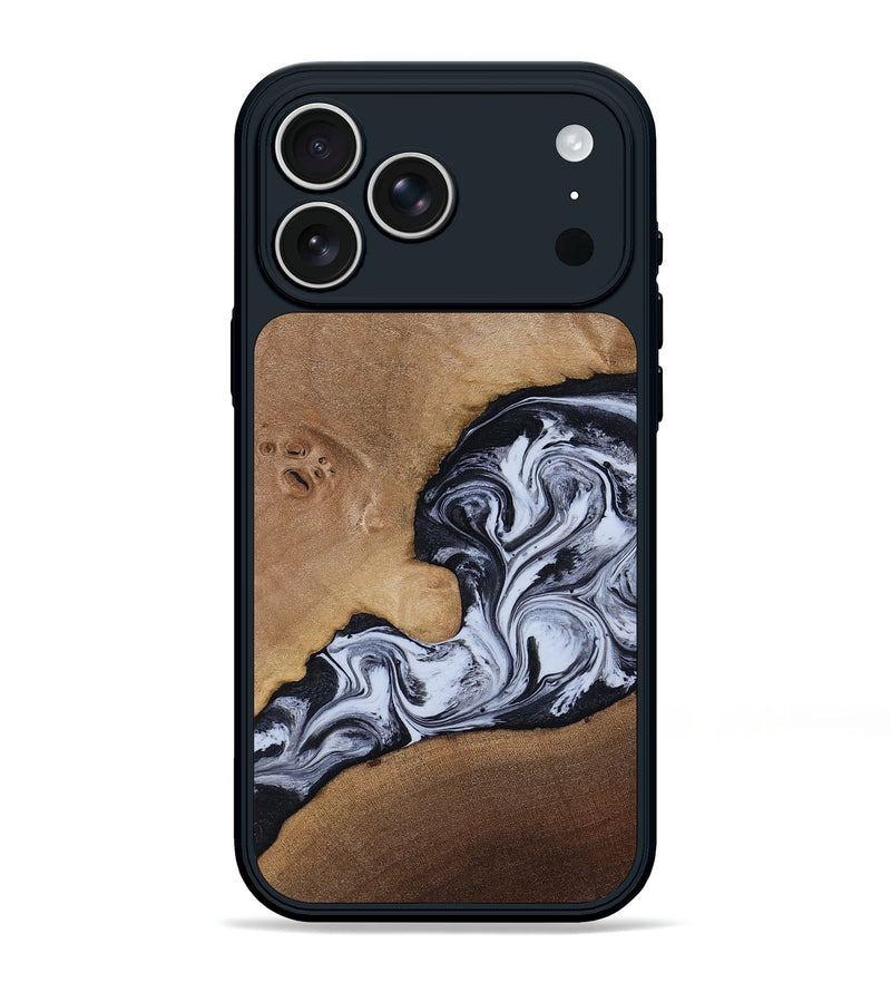 iPhone 17 Pro Max Wood Phone Case - Zana (Black & White, 818480)
