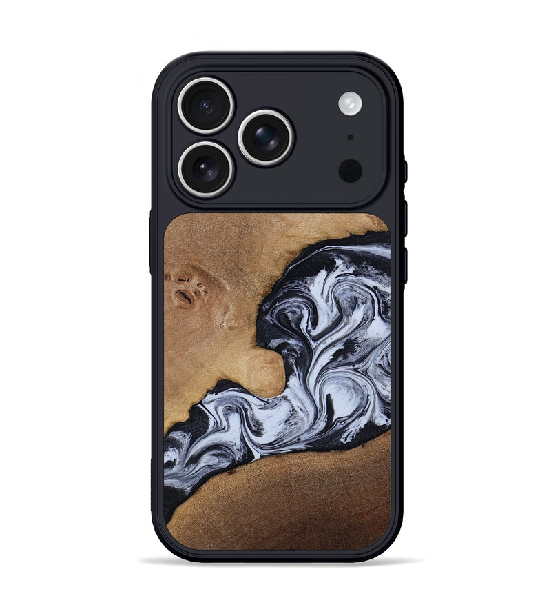 iPhone 17 Pro Wood Phone Case - Zana (Black & White, 818480)