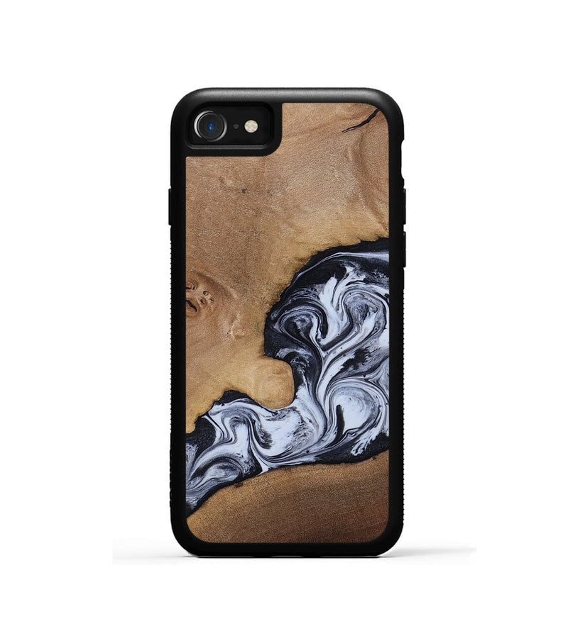 iPhone SE Wood Phone Case - Zana (Black & White, 818480)