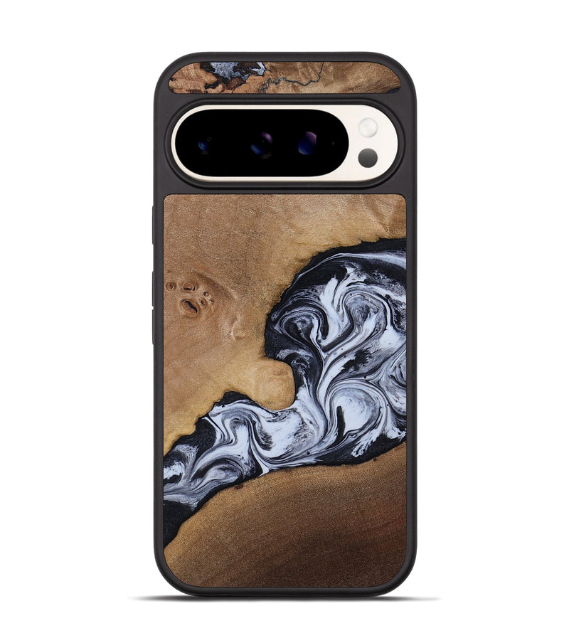Pixel 9 Pro Wood Phone Case - Zana (Black & White, 818480)