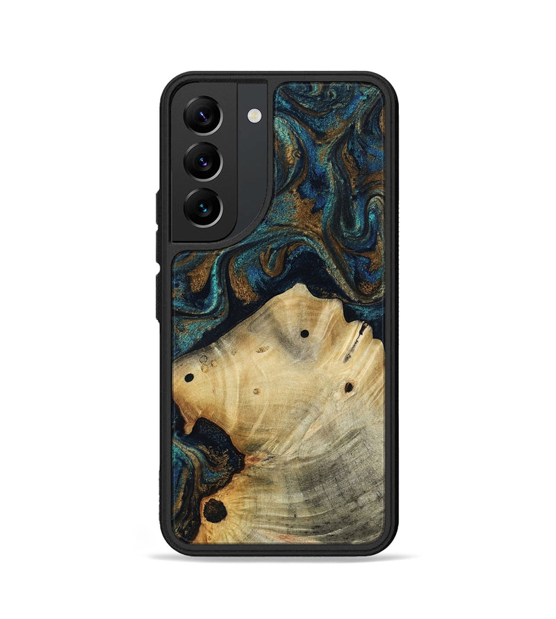 Galaxy S22 Wood Phone Case - Morris (Teal & Gold, 818482)