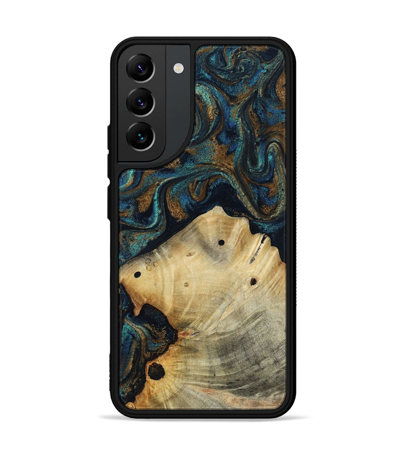Galaxy S22 Plus Wood Phone Case - Morris (Teal & Gold, 818482)