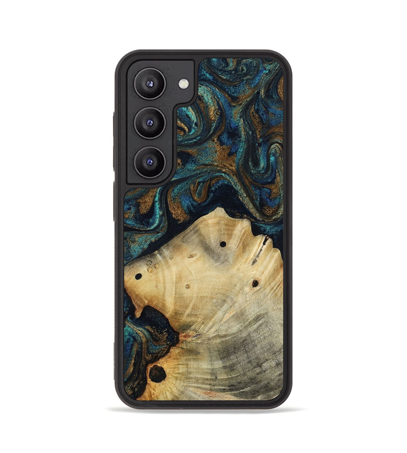 Galaxy S23 Wood Phone Case - Morris (Teal & Gold, 818482)