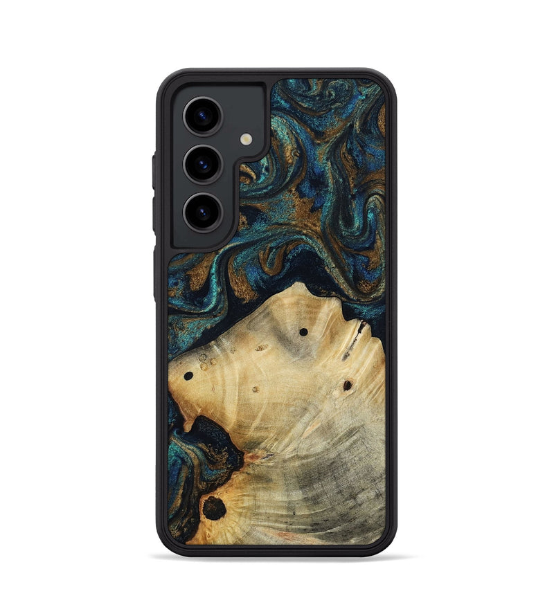 Galaxy S24 Wood Phone Case - Morris (Teal & Gold, 818482)