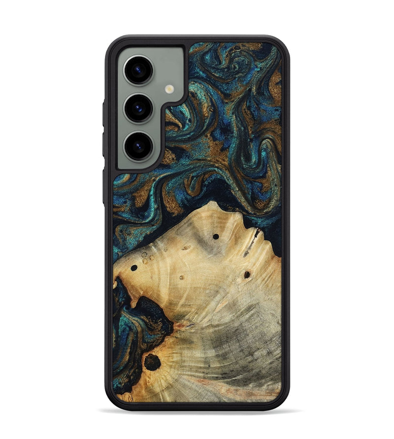 Galaxy S24 Plus Wood Phone Case - Morris (Teal & Gold, 818482)