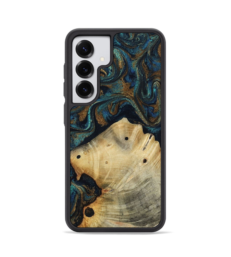 Galaxy S25 Wood Phone Case - Morris (Teal & Gold, 818482)