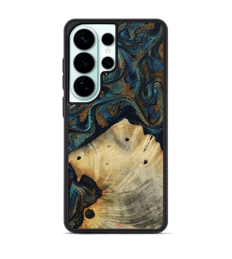 Galaxy S26 Ultra Wood Phone Case - Morris (Teal & Gold, 818482)