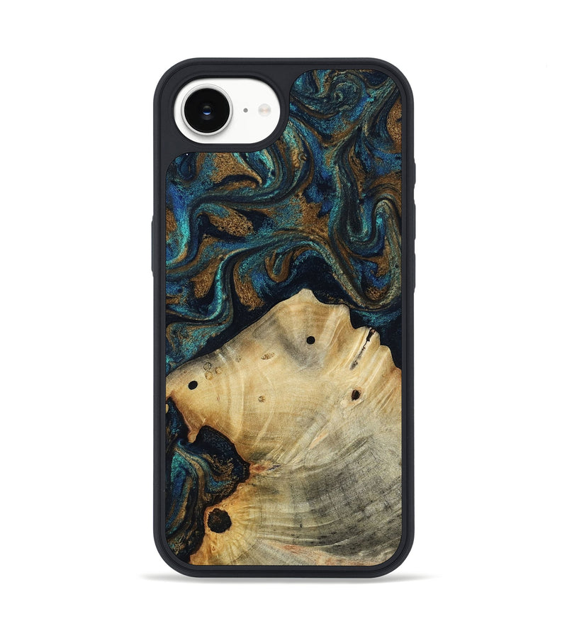 iPhone 17e Wood Phone Case - Morris (Teal & Gold, 818482)