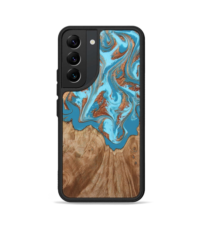 Galaxy S22 Wood Phone Case - Dora (Teal & Gold, 818483)