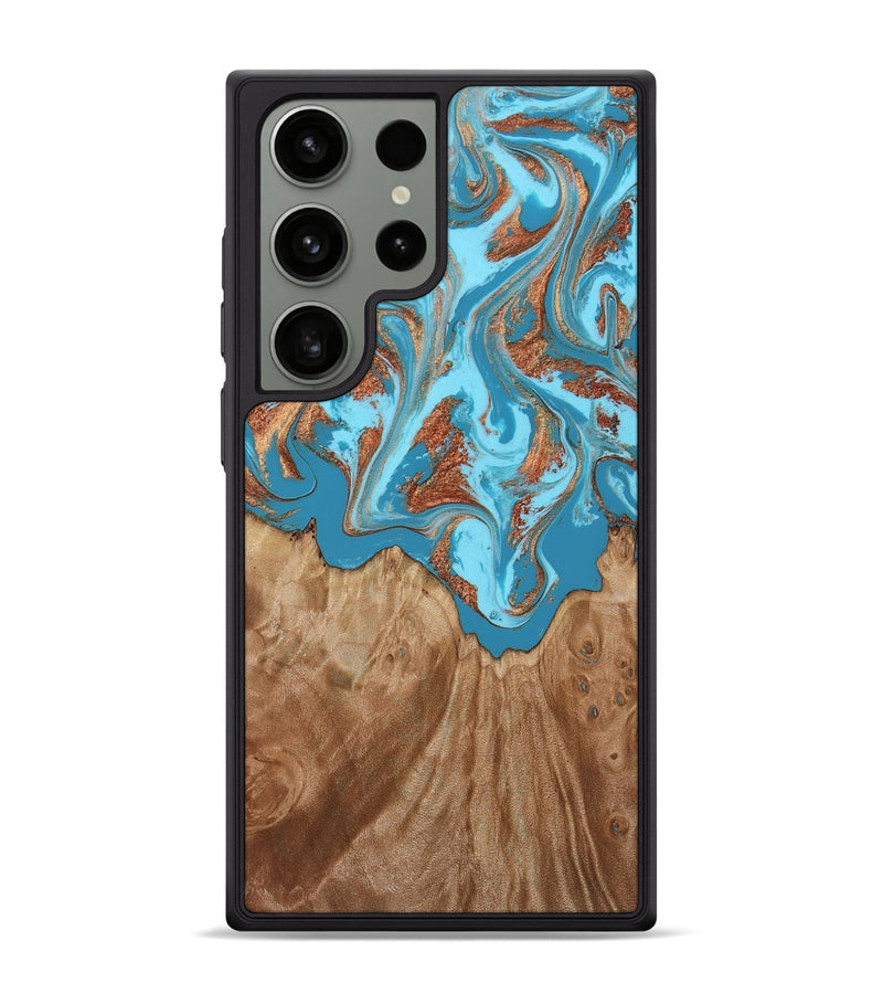 Galaxy S24 Ultra Wood Phone Case - Dora (Teal & Gold, 818483)