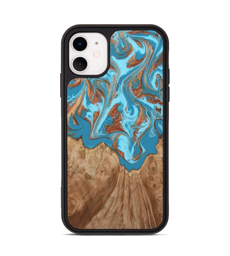 iPhone 11 Wood Phone Case - Dora (Teal & Gold, 818483)
