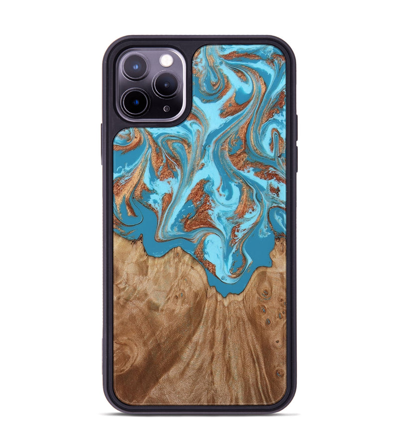 iPhone 11 Pro Max Wood Phone Case - Dora (Teal & Gold, 818483)