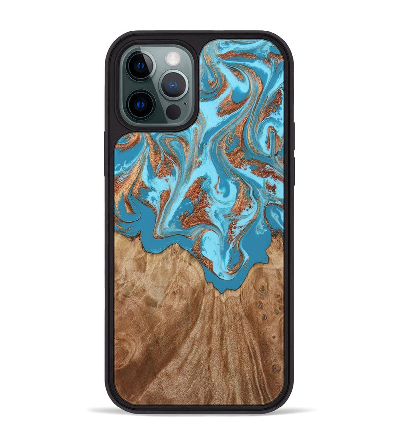 iPhone 12 Pro Max Wood Phone Case - Dora (Teal & Gold, 818483)