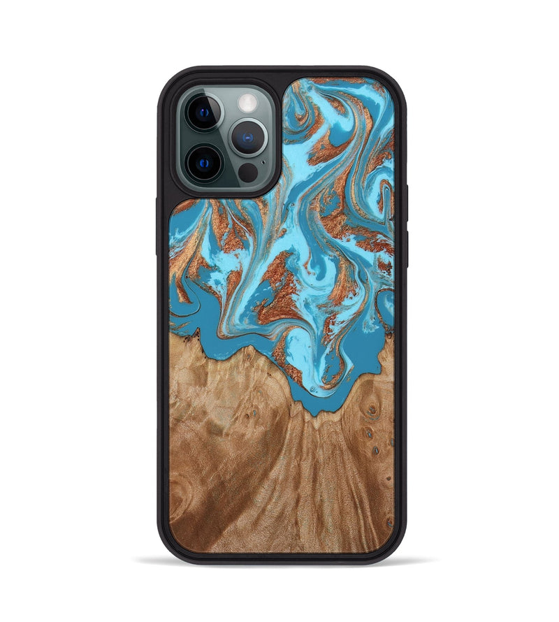 iPhone 12 Pro Wood Phone Case - Dora (Teal & Gold, 818483)