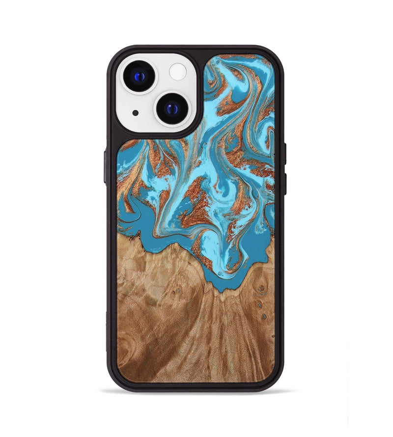 iPhone 13 Wood Phone Case - Dora (Teal & Gold, 818483)