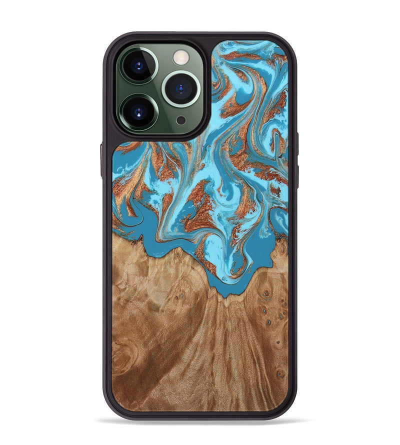 iPhone 13 Pro Max Wood Phone Case - Dora (Teal & Gold, 818483)