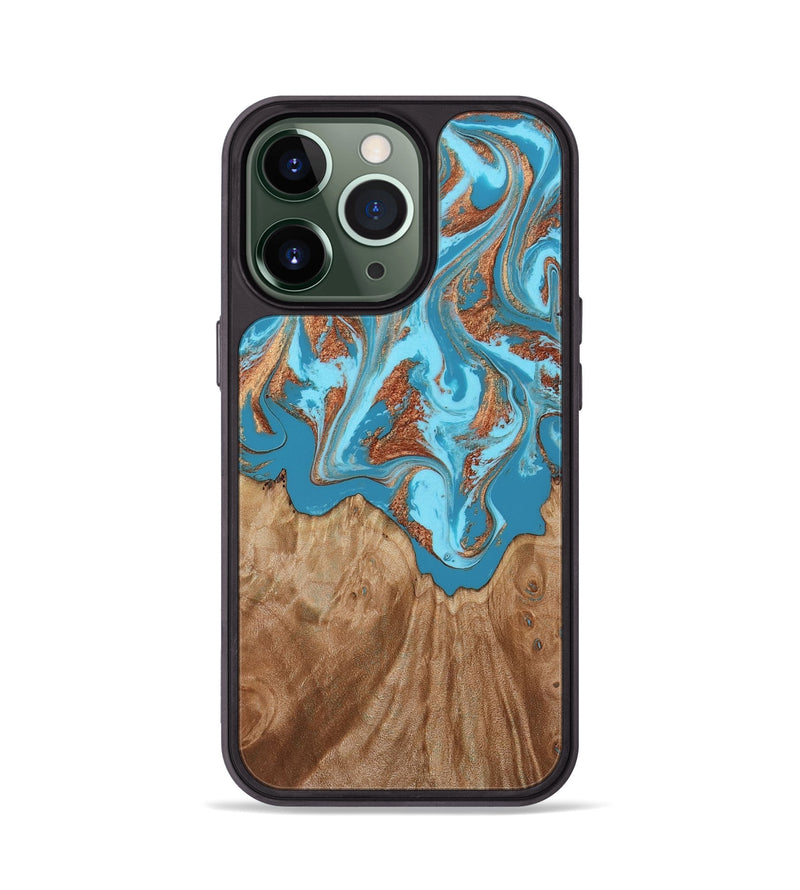 iPhone 13 Pro Wood Phone Case - Dora (Teal & Gold, 818483)